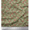 thumbnail image 1 of Soimoi Green Cotton Cambric Fabric Zig Zag,Insect & Watermelon Fruits Print Fabric by The Yard 56 Inch Wide, 1 of 1