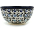 thumbnail image 3 of Polish Pottery 5½-inch Bowl (Black And Blue Lace Theme) Hand Painted in Boleslawiec, Poland + Certificate of Authenticity, 3 of 6