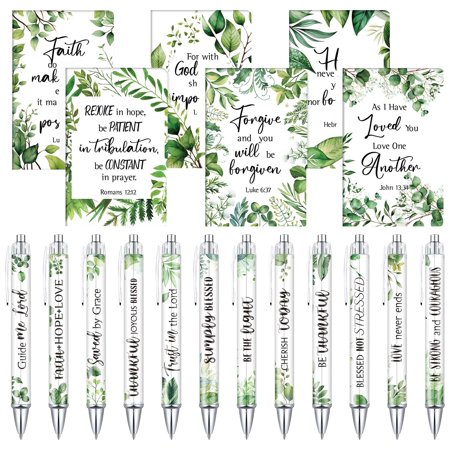 12 Sets Christian Women Gifts - Inspirational Pens, Notebooks, Ballpoint Pens, Bookmarks, Journal Sets for Sunday School, Bible Study, Christmas Verse