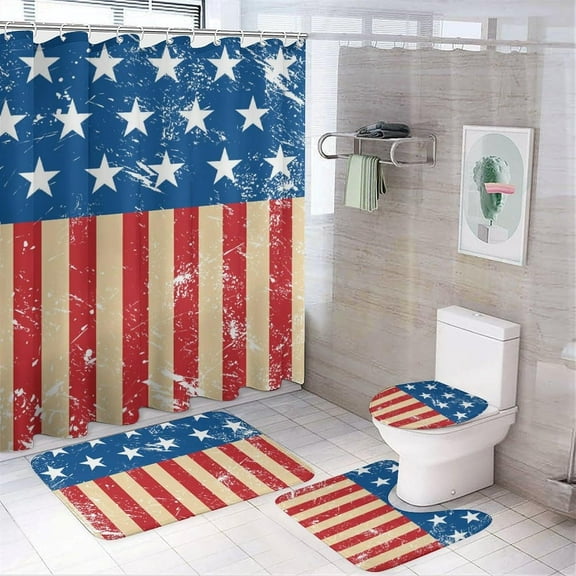 Spring Flower Bathroom Set of 4Pcs with Shower Curtain Non-Slip Rugs Toilet Lid Cover and Bath Mat 4Pcs Shower Curtain Sets with 72 X 72 Inch Waterproof Curtain and Accessories 12 Hooks