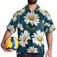 thumbnail image 4 of Daisy Men's Short Sleeve Hawaiian Shirt Button Down Poplin Beach Casual Printed Unisex Summer Tops, 4 of 6