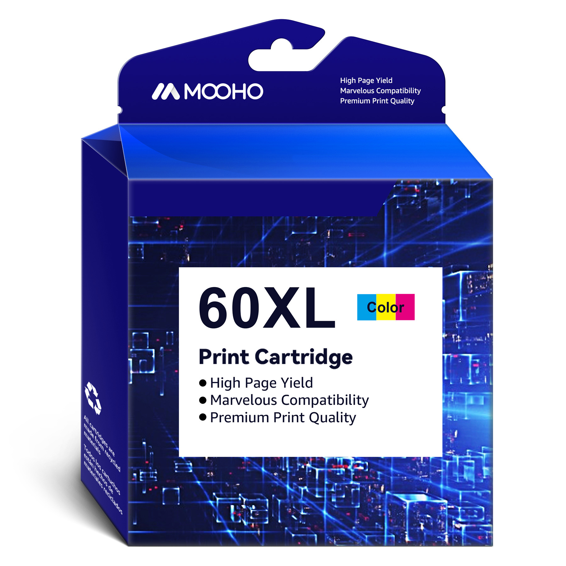 Mooho 60xl Color Ink Replacement for HP Ink Cartridge 60 for PhotoSmart