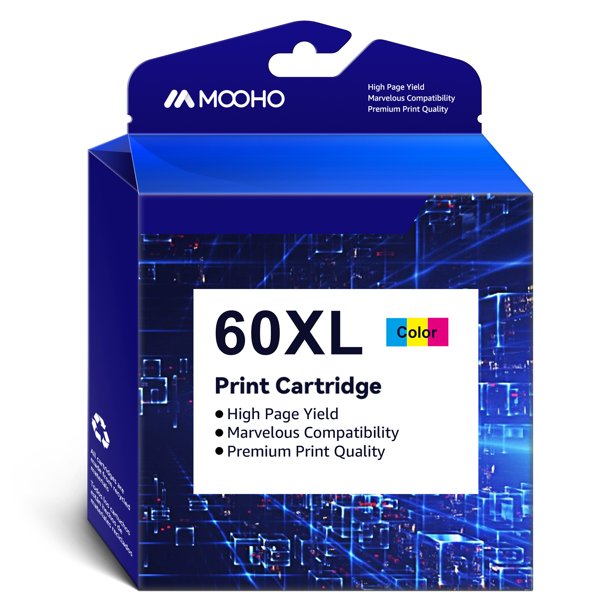 Mooho 60xl Color Ink Replacement for HP Ink Cartridge 60 for PhotoSmart