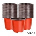 thumbnail image 3 of Macetas plásticas de 4 pulgadas | 100 macetas reutilizables para inicio de semillas | Contenedores para vivero para esquejes, trasplantes, jardinería, uso en invernadero | Livianas, flexibles, 3 of 7