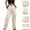 #014 Beige, variant on Felirenzacia Women's Active Trousers, No Boundaries 6 Pockets Outdoor Cargo Sweatants