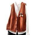 thumbnail image 2 of Ailaofu Womens’Knit Sweater Vest V Neck Sleeveless Cardigan Button Down Sweater Pocket Outwear Tops, 2 of 5