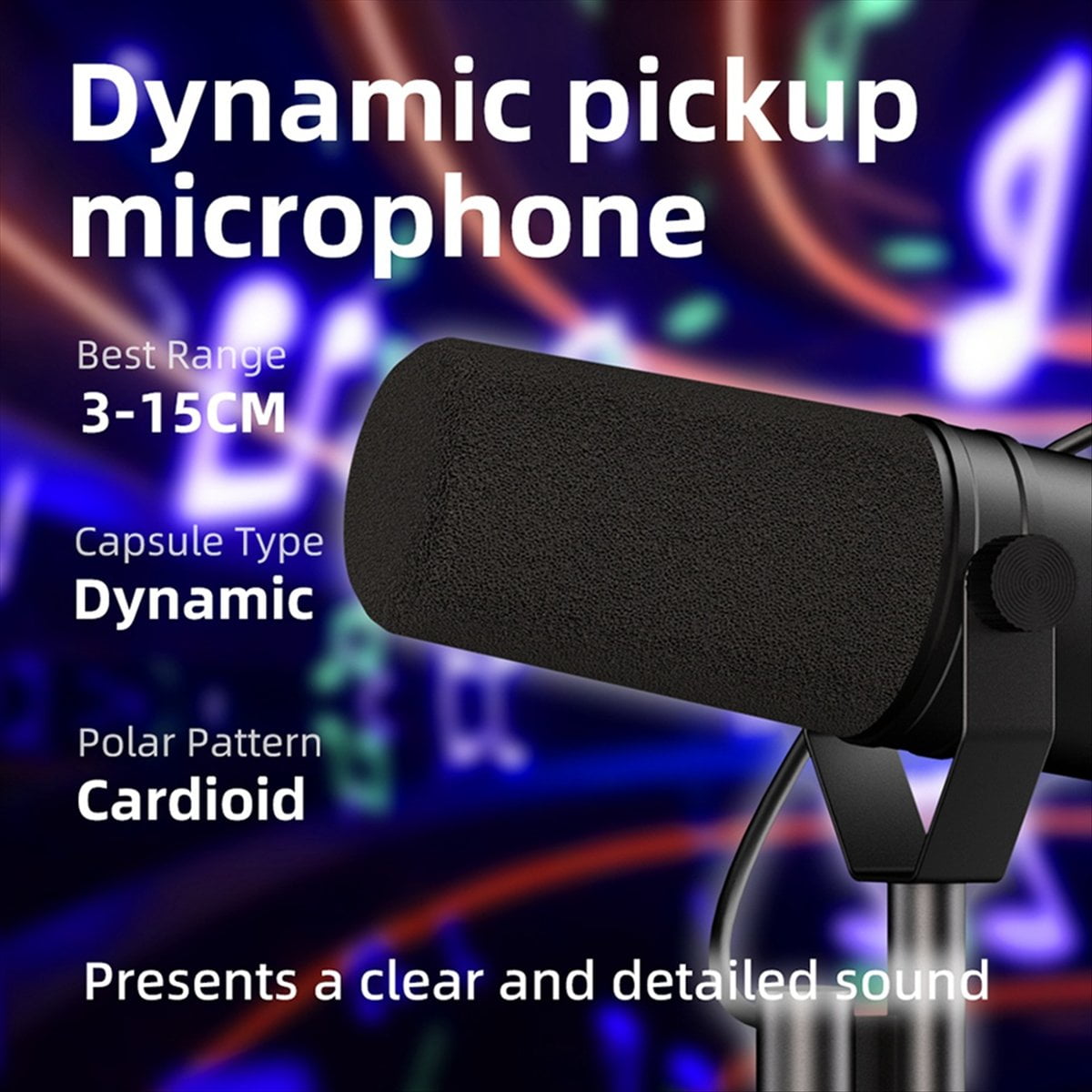 SM7DB Professional Dynamic Microphone Built-in Preamp for Live Recording Streaming Podcasting Brocasting
