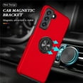 thumbnail image 2 of SZMLOGB Phone Case for Samsung S21 FE with Ring Holder Shock Resistant Scratch Resistant PC Silicone Heavy Duty Protective Case-red, 2 of 6