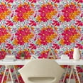 thumbnail image 2 of Ambesonne Floral Peel & Stick Wallpaper for Home, Leafy Flowers Print Spring, 13"x72", Hot Pink Vermilion, 2 of 5