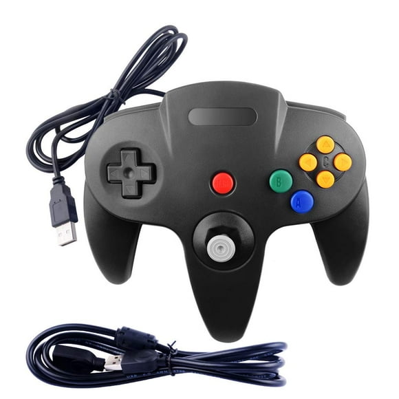 XYCCA Classic N64 USB Controller, Retro N64 Bit Gamepad USB Wired PC Controller Joystick for Windows PC Mac Linux Retro Pie (Black)