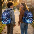 thumbnail image 3 of HELLHERO Starry Blue Dragon Casual School Bag, 17 Inch Durable Bookbag with Breathable Padded Straps for Elementary Students Daily School Use, 3 of 5