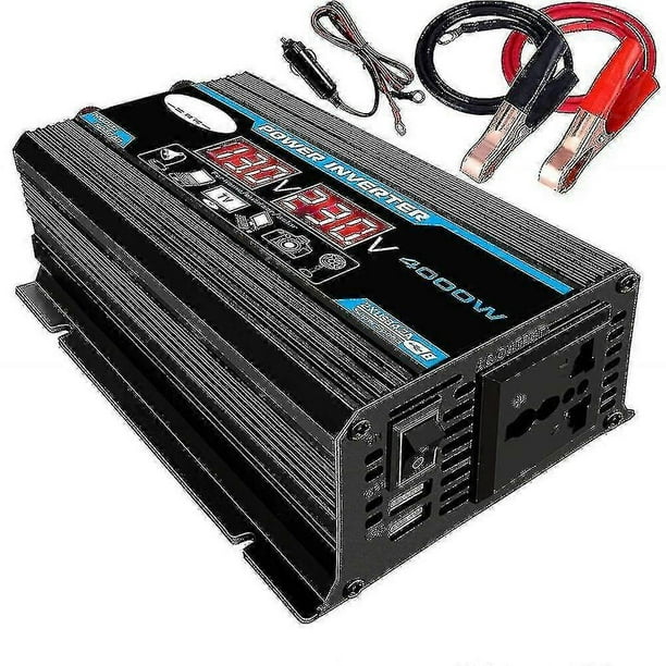 Inversor de corriente para coche, 4000 W, 12 V, 220 V/110 V, LED, CA, adaptador/cargador, inversor, transformador USB dual