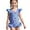 Blue, variant on REDARER Girls One Piece Swimsuit Cute Cherry Gingham Print Ruffle Sleeve Skirted Bathing Suit for Toddler Kids Beach Pool,5-6 Years
