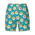 thumbnail image 4 of Lsque Mens Swim Trunks Cute Shiba1 Pattern - Bathing Suit Compression Liner - Beach Swim Shorts Swimwear - (S-3XL) - Stretch Quick Dry -Small, 4 of 9