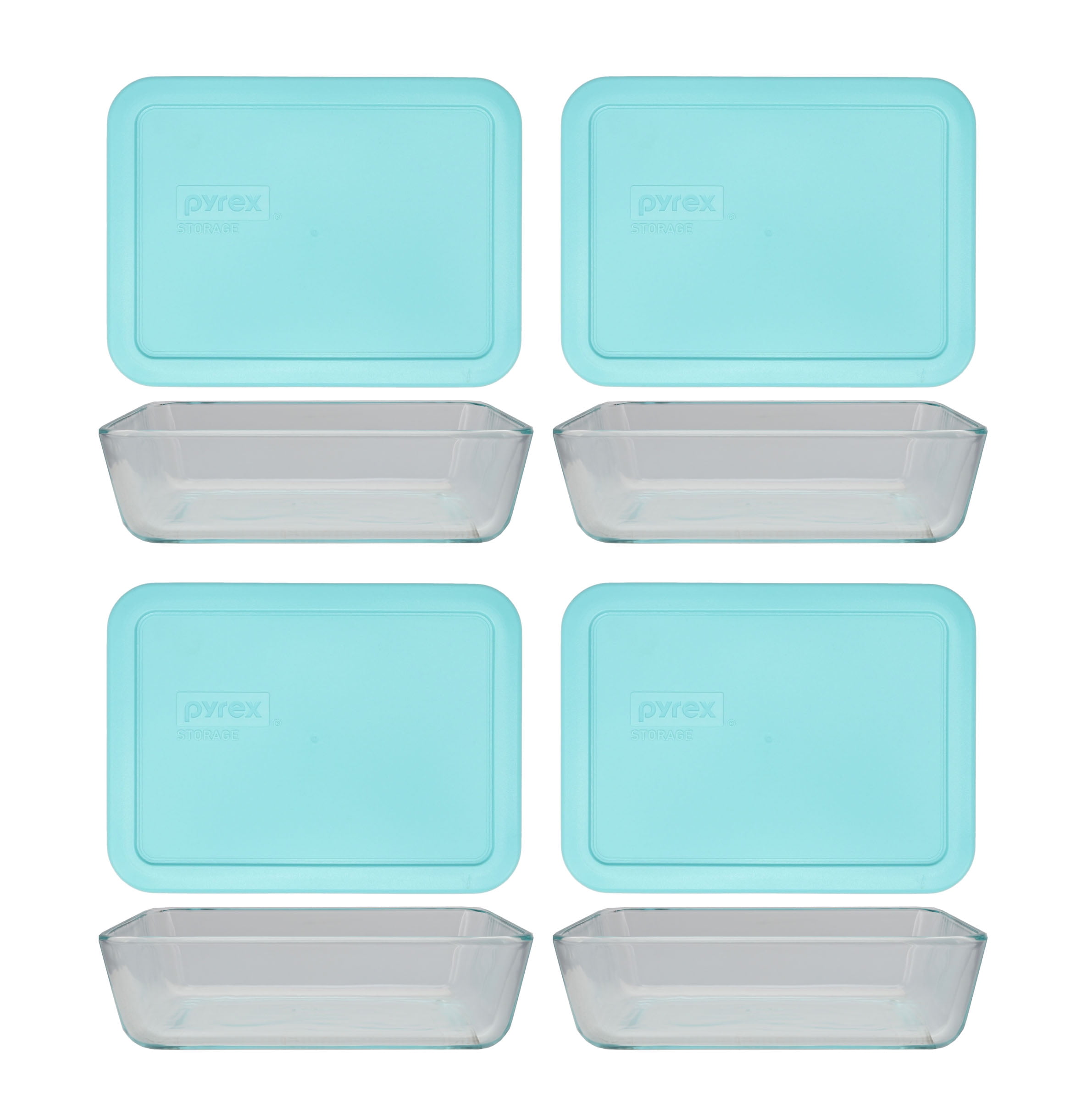 PYREX Simply 8 Piece Set Decorated Glass 4 Containers and 3 Lids Pre M1 for sale online 