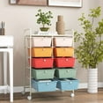 thumbnail image 3 of Costway 10-Drawer Storage Cart Utility Rolling Trolley Kitchen Office Organizer Macaron, 3 of 10