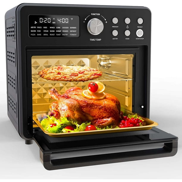 16 Quart Air Fryer 21in1 Air Fryer Toaster Oven Combo with Recipe, 1600W, Black