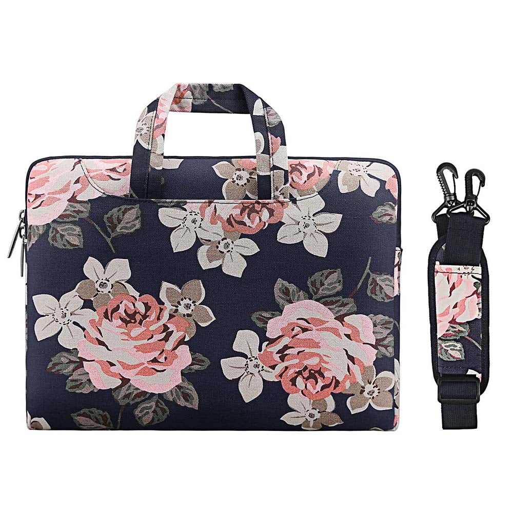 Mosiso Canvas Laptop Sleeve Case Cover Bag with Shoulder Strap for MacBook Pro/Air 13 13.3 Inch