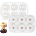 thumbnail image 1 of Set de 2 Moldes Mini Bundt de Silicona con Refuerzo Metálico y Asas 6 Cavidades Antiadherentes para Chocoflan Donas y Postres, 1 of 4
