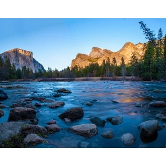 Rocks in The Merced River in the Yosemite Valley Poster Print by Anna Miller (45 x 36)