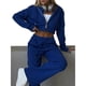 thumbnail image 2 of Conjunto Deportivo Informal de 2 Piezas para Mujer, Sudadera con Capucha y Pantalón Deportivo, Ideal para Viajes y Aeropuertos. Conjuntos de Estar por Casa. Azul M, 2 of 8