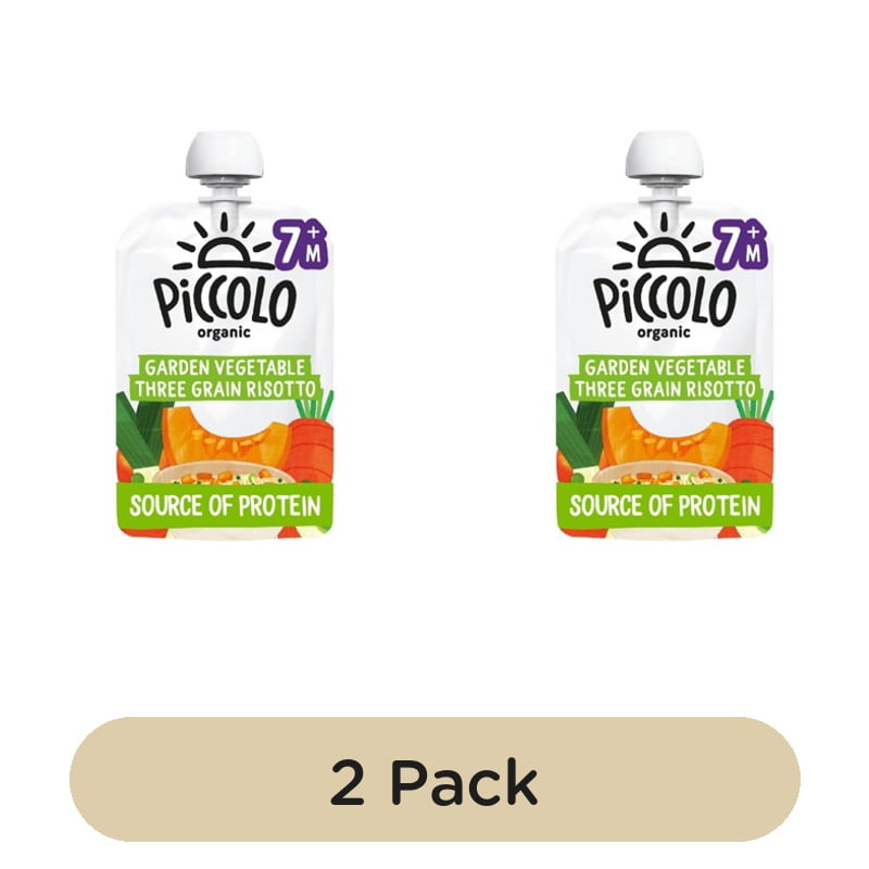 Piccolo Garden Vegetable Three Grain Risotto Pouch, 7 mths+ 130g, British Import (Pack of 2)