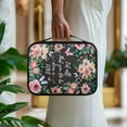 thumbnail image 4 of FKELYI Pink Floral Butterfly Print Bible Cover with Zipper Pocket Faux Leather Book Cover with Handle Large Capacity Bible Case Church Bible Bag for Prayer Outdoor Study, 4 of 6