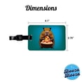 thumbnail image 3 of Capybara Eating Pizza Funny Faux Leather Travel Luggage Tag, 3 of 7