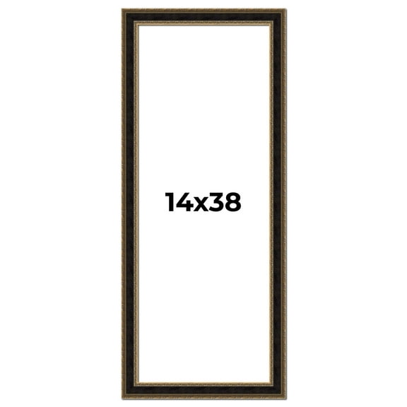 14x38 Frame Gold Antique Vintage Sold Wood Picture Frame | 1.75 Inch Moulding Width | Interior