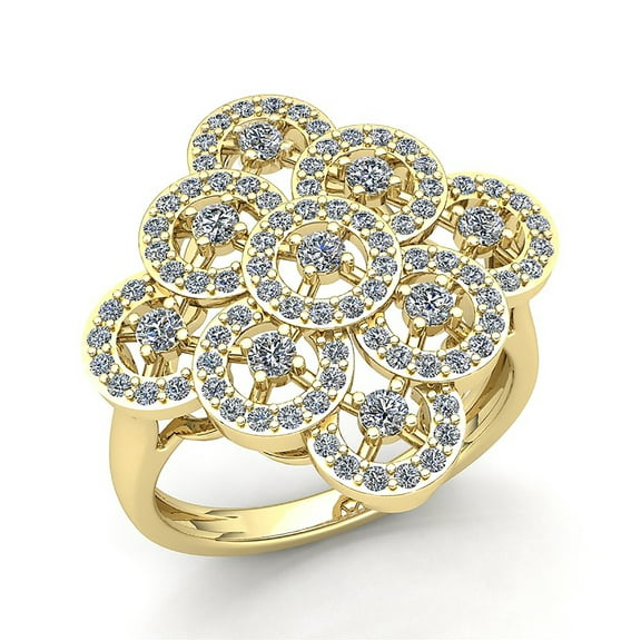 Genuine 0.5ctw Round Cut Diamond Ladies Vintage Interlinked Anniversary Engagement Ring Solid 10K Rose, White or Yellow Gold H SI2