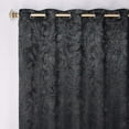 thumbnail image 2 of Superior Blackout Leaves Curtains Set of 2, Light Filtering Grommet Curtain Panel Set, Black, 52"W x 96"L, 2 of 8