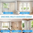 thumbnail image 3 of 41-144 Inch Heavy Duty Gold Tension Curtain Rod - No Drilling, Adjustable, Rust-Proof for Outdoor, Living Room, Bathroom, 3 of 9