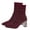 Wine, variant on Brown Women'S Socks Boots Winter Knitted Stretch Pointed Toe Chunky Heel Ankle Boots Casual Non-Slip Warm Outdoor Footwear Size 42