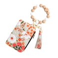 thumbnail image 2 of Stylish Silicone Bracelet ID Bag Floral Folding Card Holder Printed Leather Wallet Keychain Accessory for Everyday Use, 2 of 5