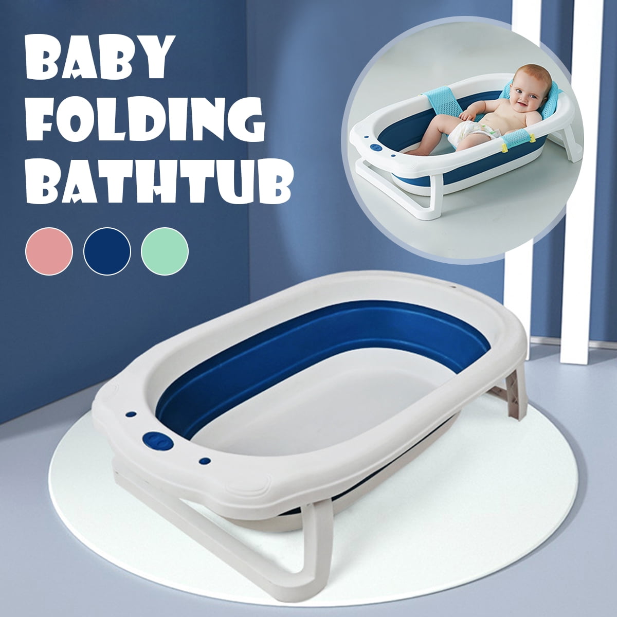 Portable Safety Curved bracket Shower Folding Bathtub For Baby