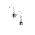 thumbnail image 3 of Delight Jewelry Silvertone Capital Letter - P - Pebble Disc - Silver tone Infinity French Earrings, 3 of 4
