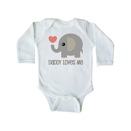 

Inktastic Daddy Loves Me Gift Baby Boy or Baby Girl Long Sleeve Bodysuit