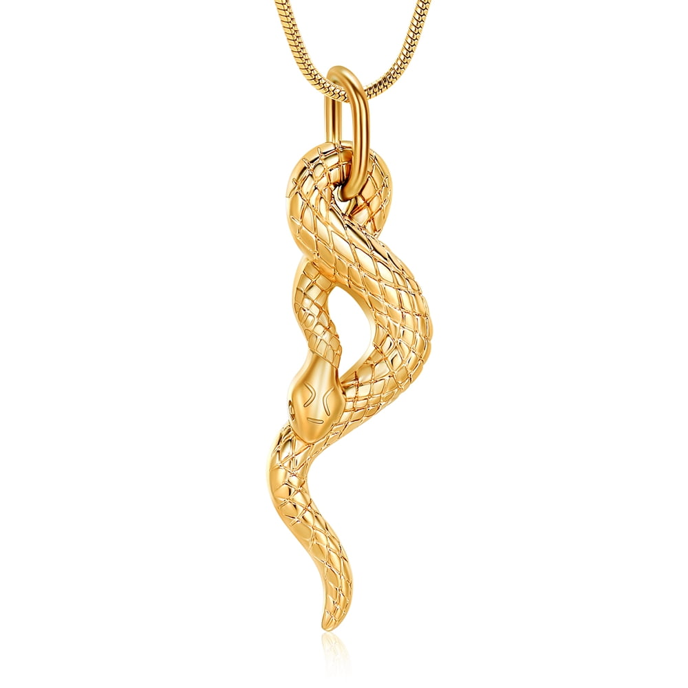 Vintage Snake Urn Necklace for ashes for Men and Women Gothic Cremation Urn Pendant Memorial Locket Ashes Keepsake Cremation Jewelry