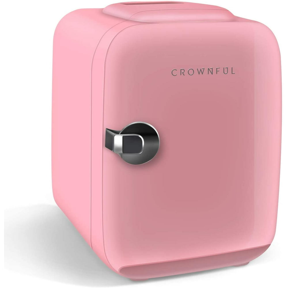 CROWNFUL Mini Fridge, 4 Liter/6 Can Portable Cooler and Warmer Personal