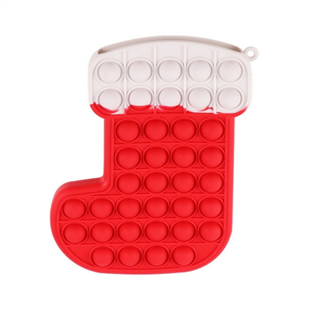Navidad Push Bubble Sensory Toy Finger Toys Autismo Necesidades Especiales Stress Reliever Silicona Descompresión Juguete Para Niños seitruly HA046969-02