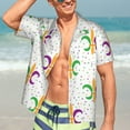 thumbnail image 7 of Sikiie Mardi Gras Carnival1 Print Men's Hawaiian Shirt, Summer Beach Button Pocket Short Sleeve T-Shirt,3X-Large, 7 of 7