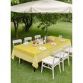 thumbnail image 5 of Yellow Geometric Outdoor Tablecloth with Umbrella Hole, White Greek Key Design Burlap Modern Art Waterproof Outdoor Table Cover, Patio Tablecloths for Party Picnic Camping, Rectangle 52"x70", 5 of 9