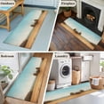 thumbnail image 5 of 2'x6' Rug Runners for Hallways Kitchen, Vintage Turquoise Sky Non Slip Entryway Beside Floor Carpet Runner, Rustic Golden Fields Landscape Washable Laundry Room Bedroom Throw Rugs Mat for Family Pet, 5 of 8