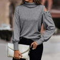 thumbnail image 5 of Lilgiuy Women Casual Solid Long Sleeve Turtle Neck Sweaters Tops,Gray,10(XL) Winter Dresses for 2022, 5 of 5
