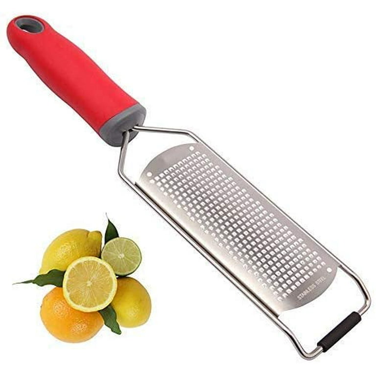Cheese Grater Hand Held Fine Cheese Grater Nutmeg Parmesan Citrus Zester  (Red) 