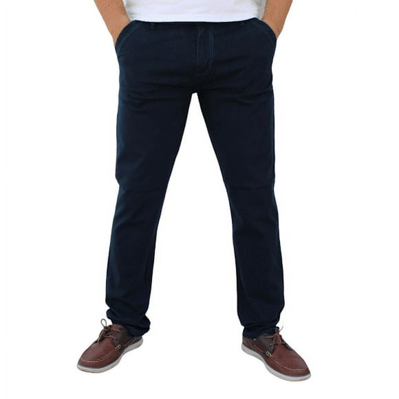 Pantalón de gabardina stretch John Silver Corte recto color azul petróleo