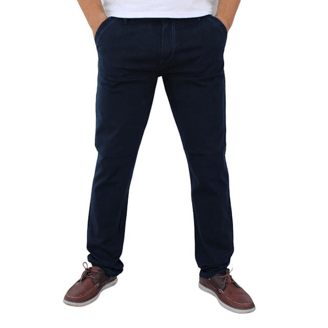 Pantalón de gabardina stretch John Silver Corte recto color azul petróleo