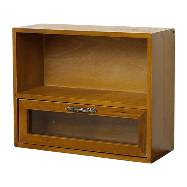 Organizador de escritorio de madera maciza, caja para cosméticos, soporte para joyas, organizador de escritorio de oficina, organizador de mesa de estilo B