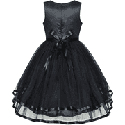 Sunny Fashion Flower Girl Dress Black Wedding Party Bridesmaid Dress 10 Years
