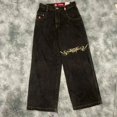 thumbnail image 1 of Lisheng Jeans Baggy Taille Haute pour Femmes par Lisheng, S, Rétro, Noir, 1, 1 of 7